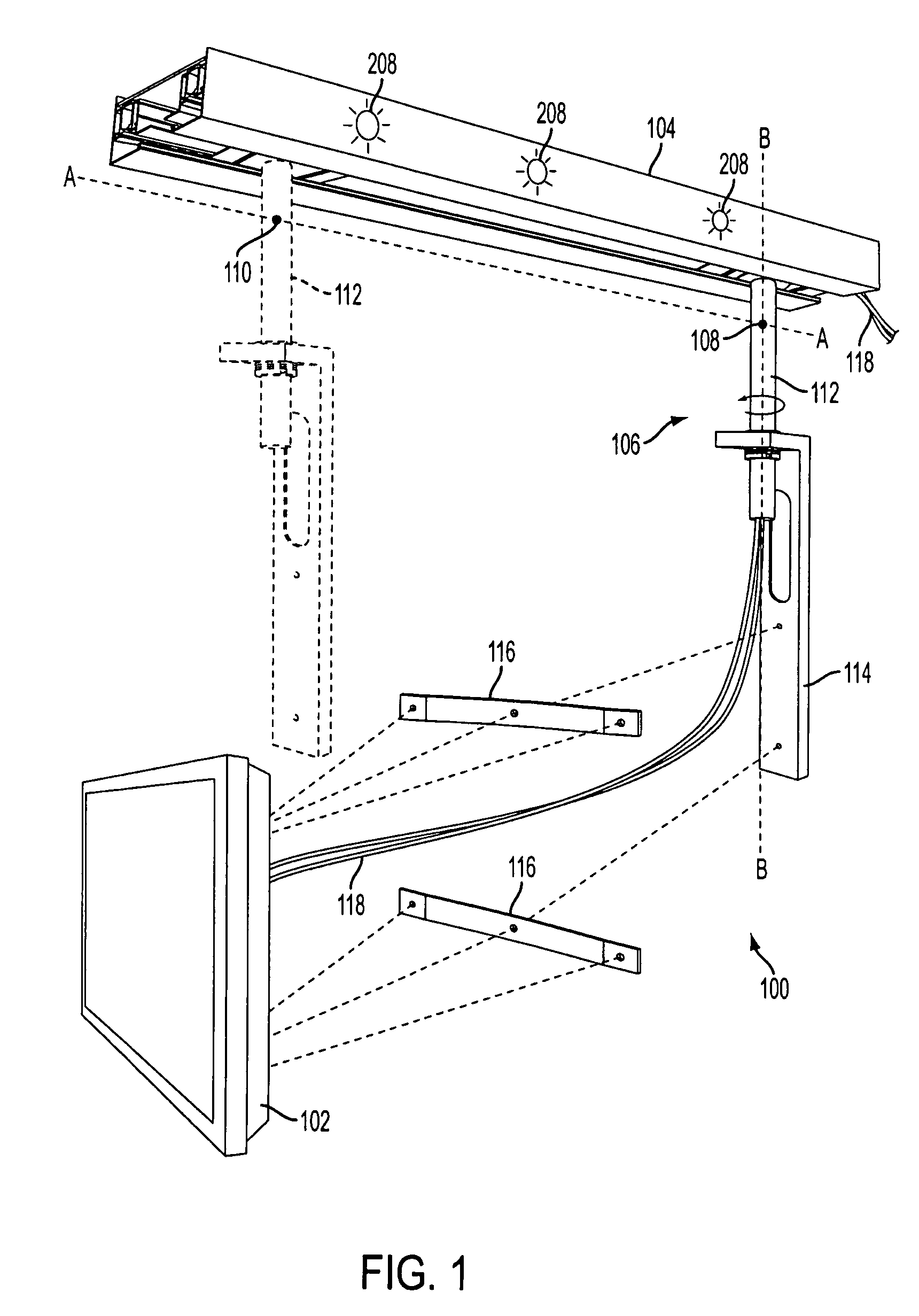 Cable management system for a movable display device