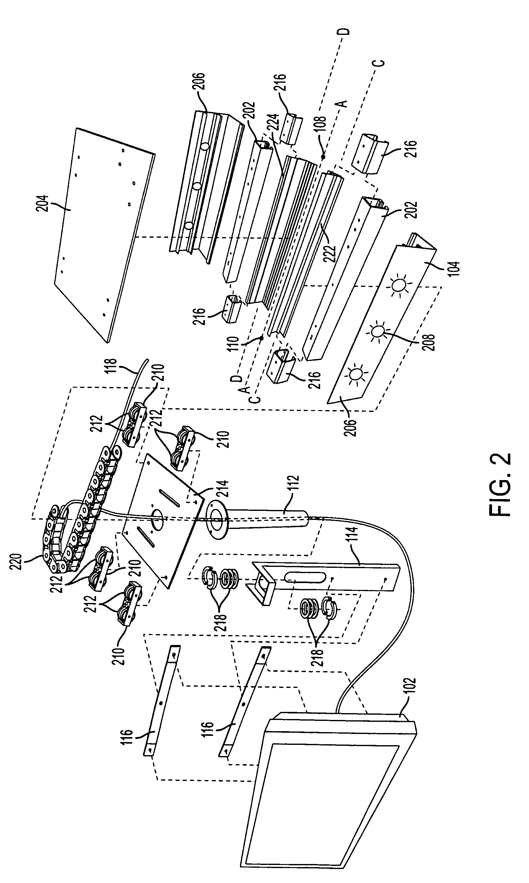 Cable management system for a movable display device