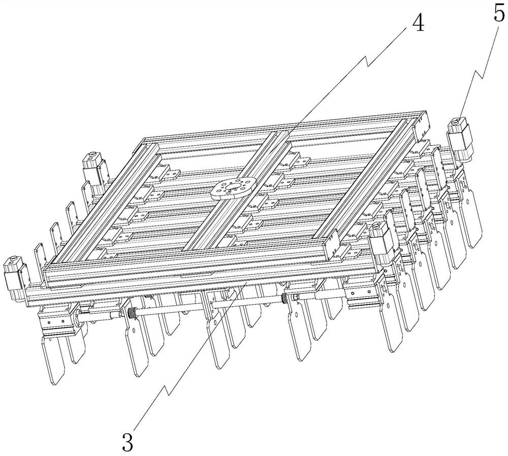 Brick moving clamp and intelligent brick stacking robot based on visual identification