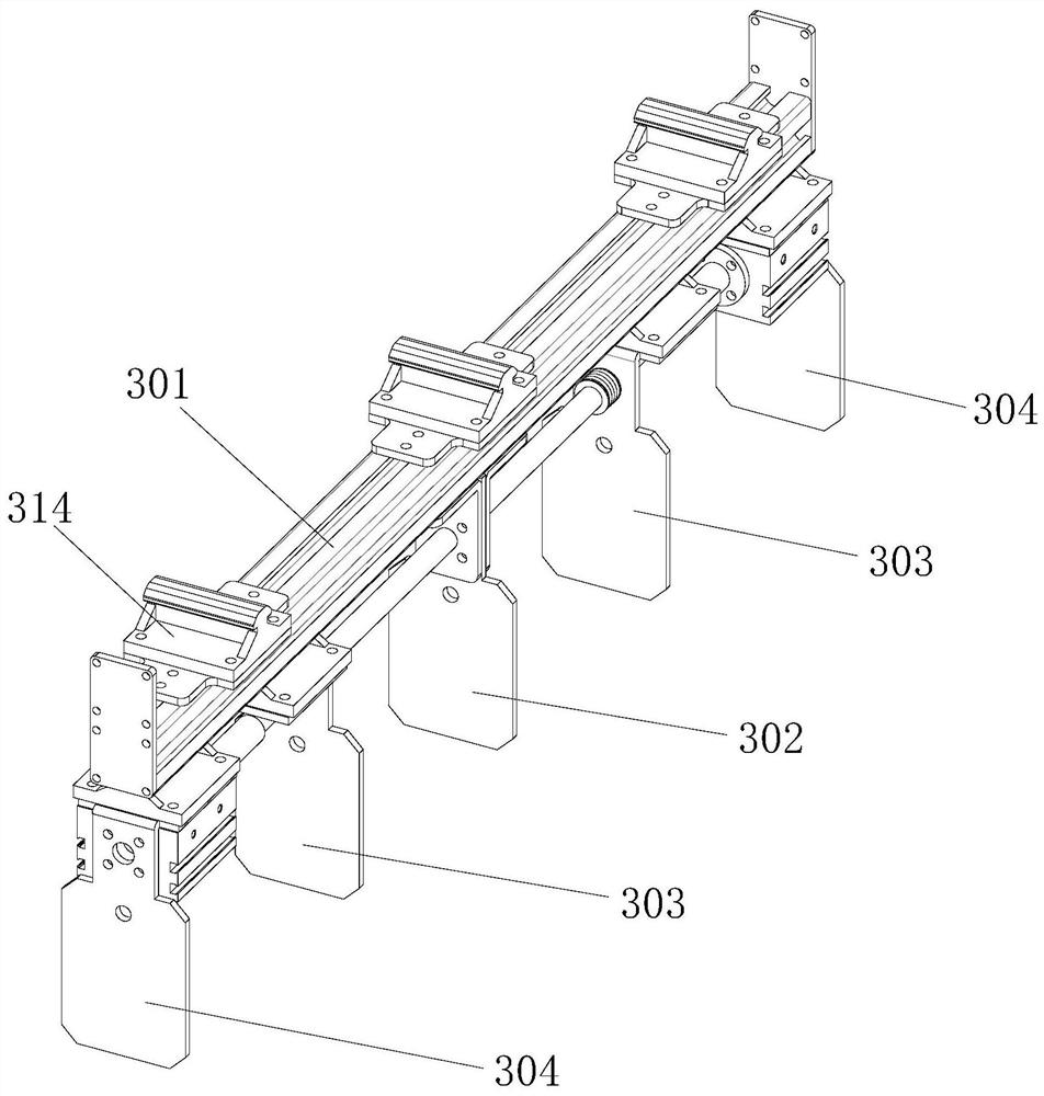 Brick moving clamp and intelligent brick stacking robot based on visual identification