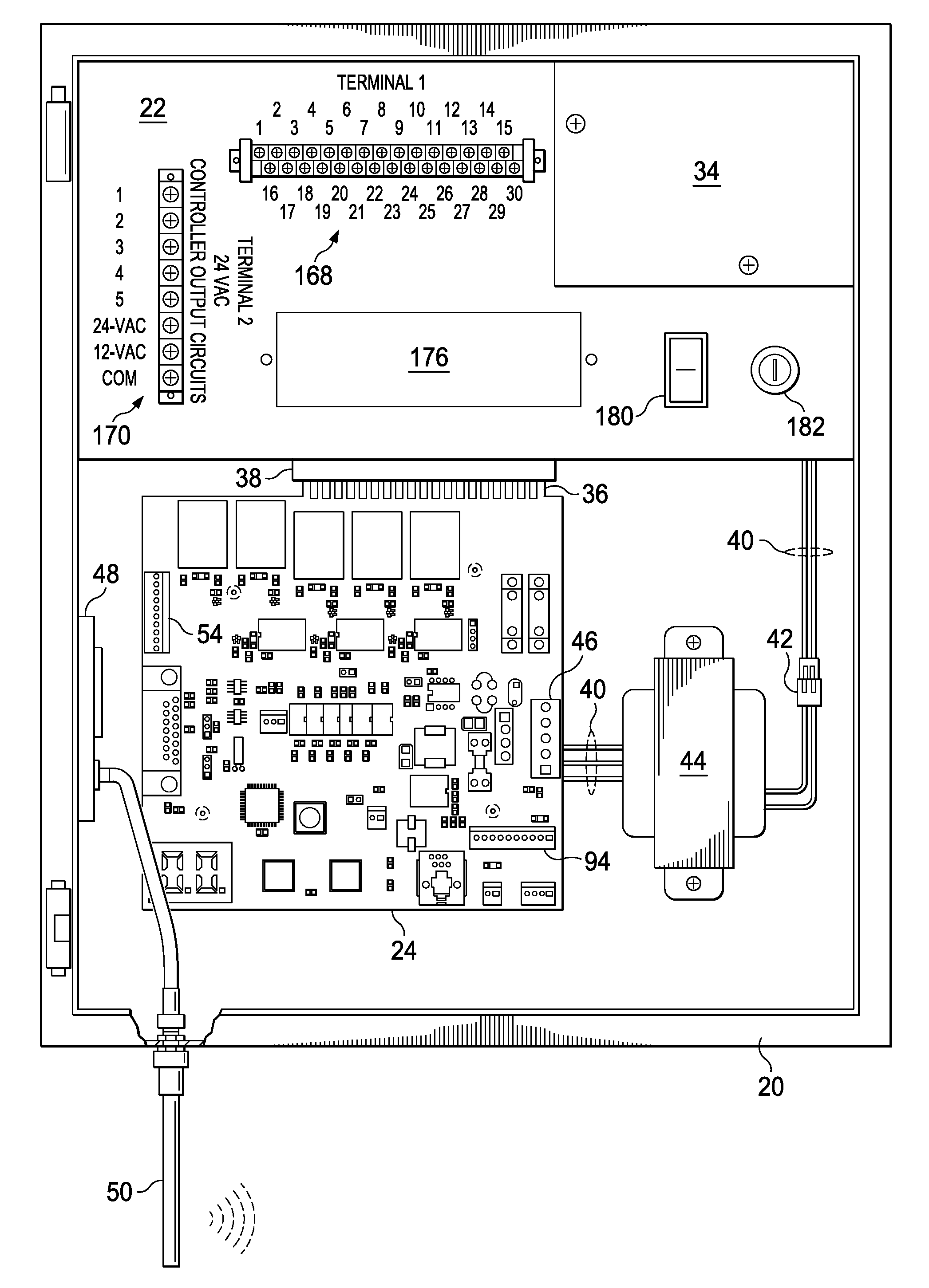 Service panel with microprocessor