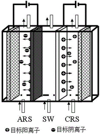 Separation process of electronic control ion selective permeable membrane