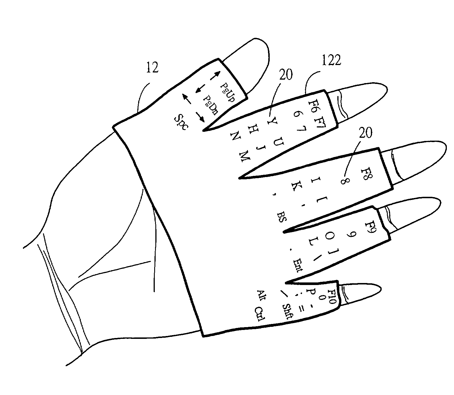 Apparatus and method for finger to finger typing