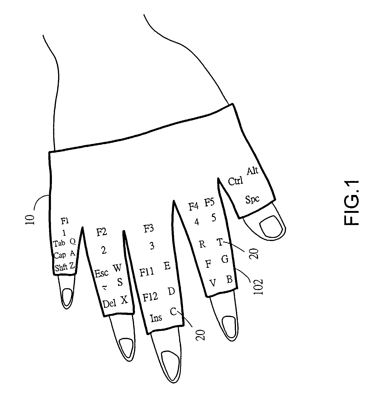 Apparatus and method for finger to finger typing