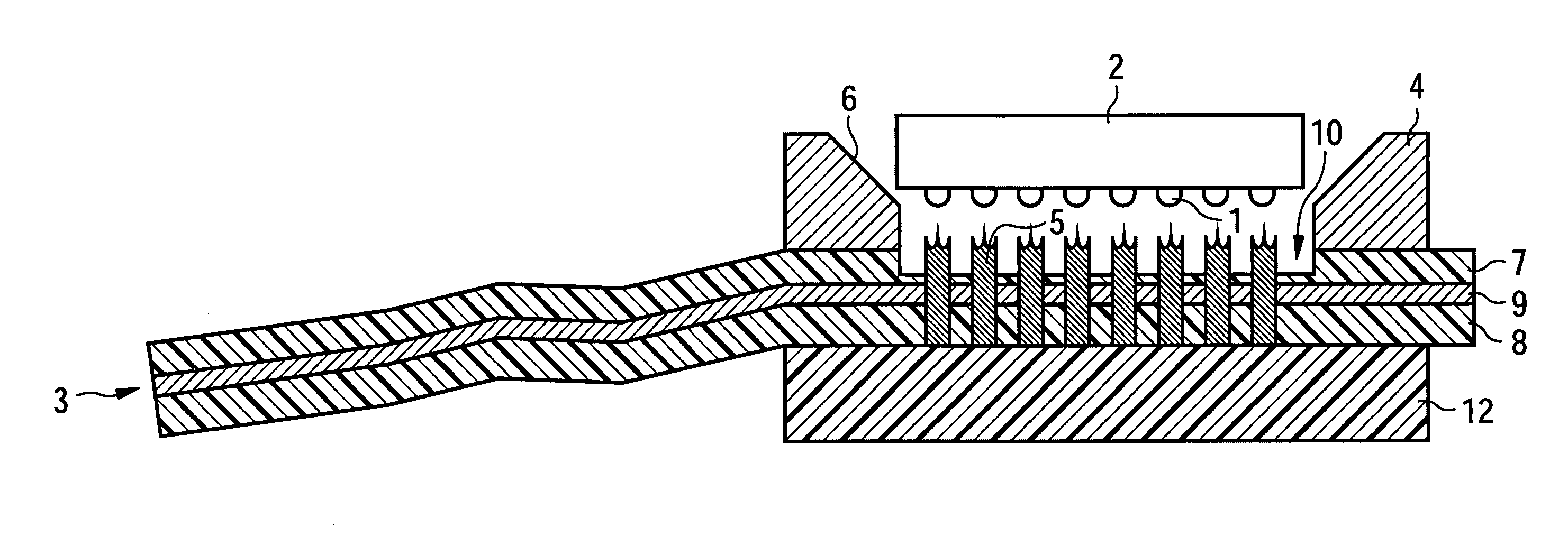 Arrangement for producing an electrical connection between a BGA package and a signal source, and method for producing such a connection