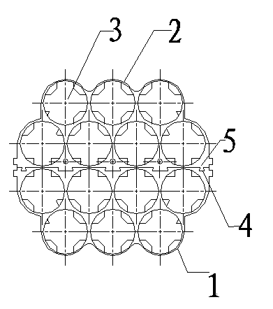 Multilayer stacking seven-hole lithium battery support