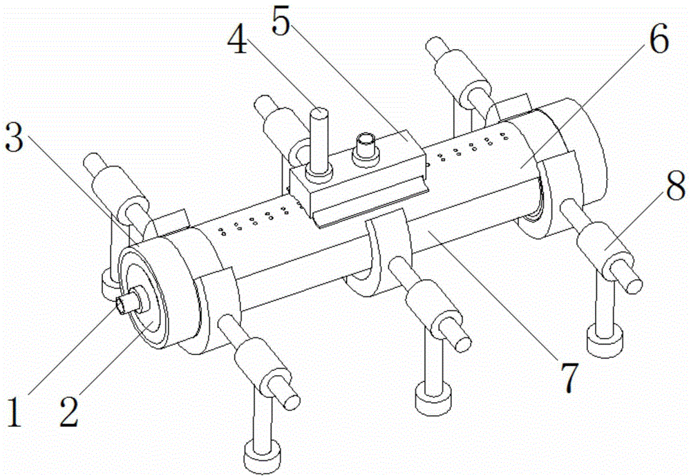 Joint welding clamp of titanium alloy straight pipe and joint welding method