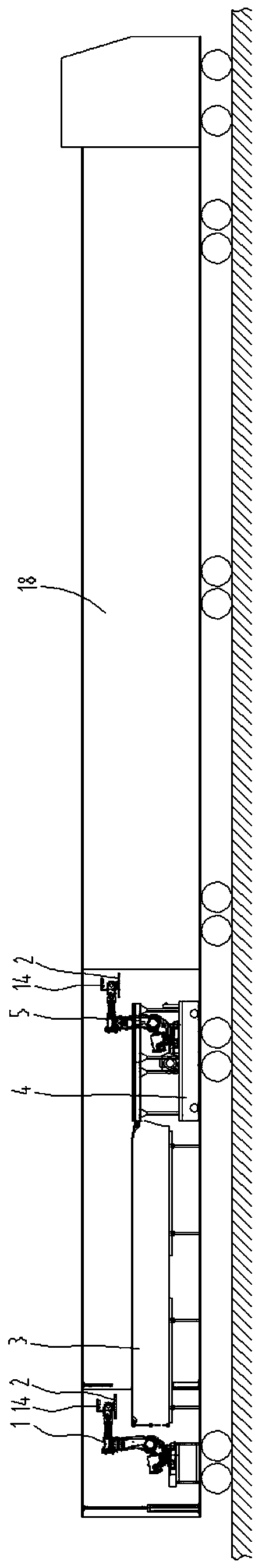 Container loading and unloading vehicle platform, container loading and unloading vehicle system and loading and unloading method