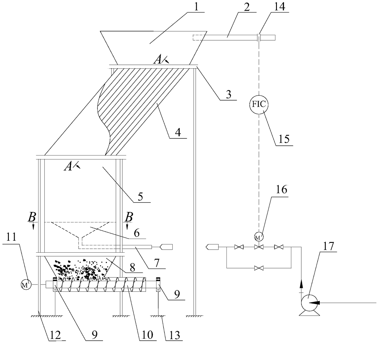 A kind of wet method continuous grading equipment and grading method for flaky particles