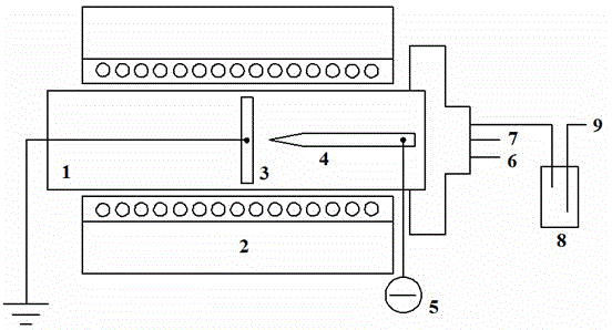 Device and method for preparing electrode of vertical graphene double electric layer capacitor at constant voltage