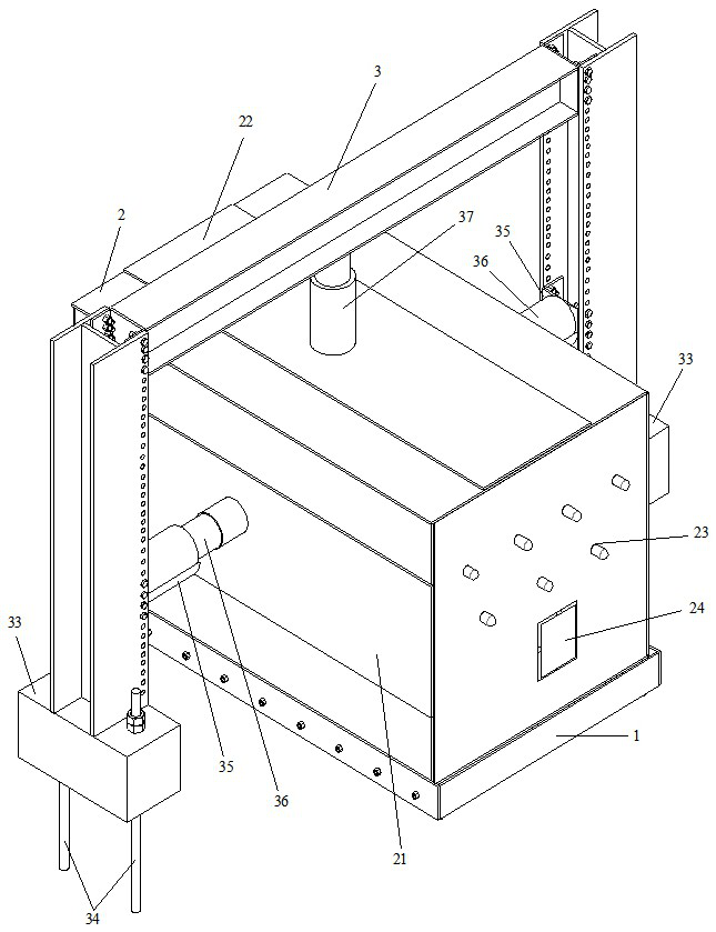 Rock mass internal fracture visualization three-dimensional similar model device