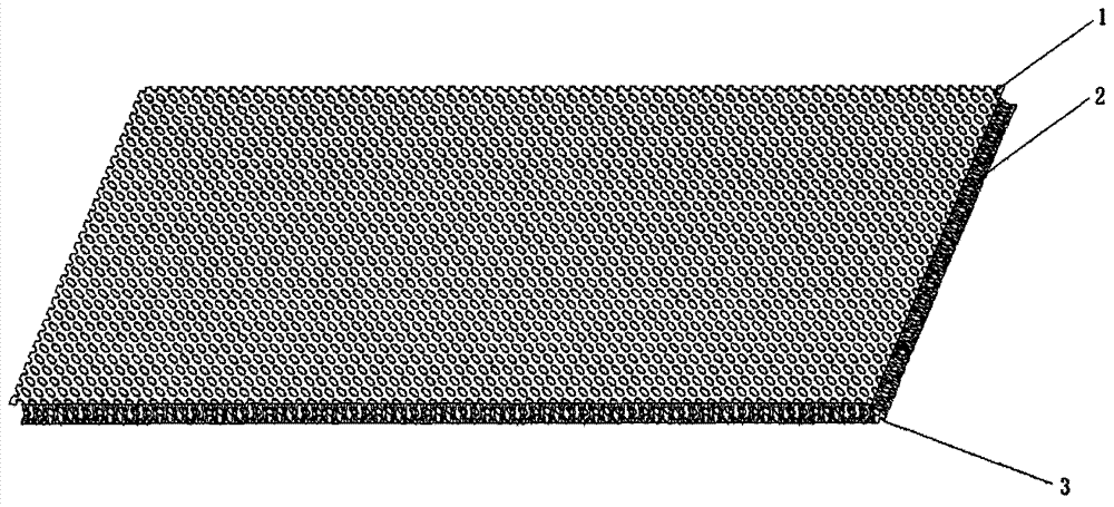 Composite three-layer net cloth and manufacturing method thereof