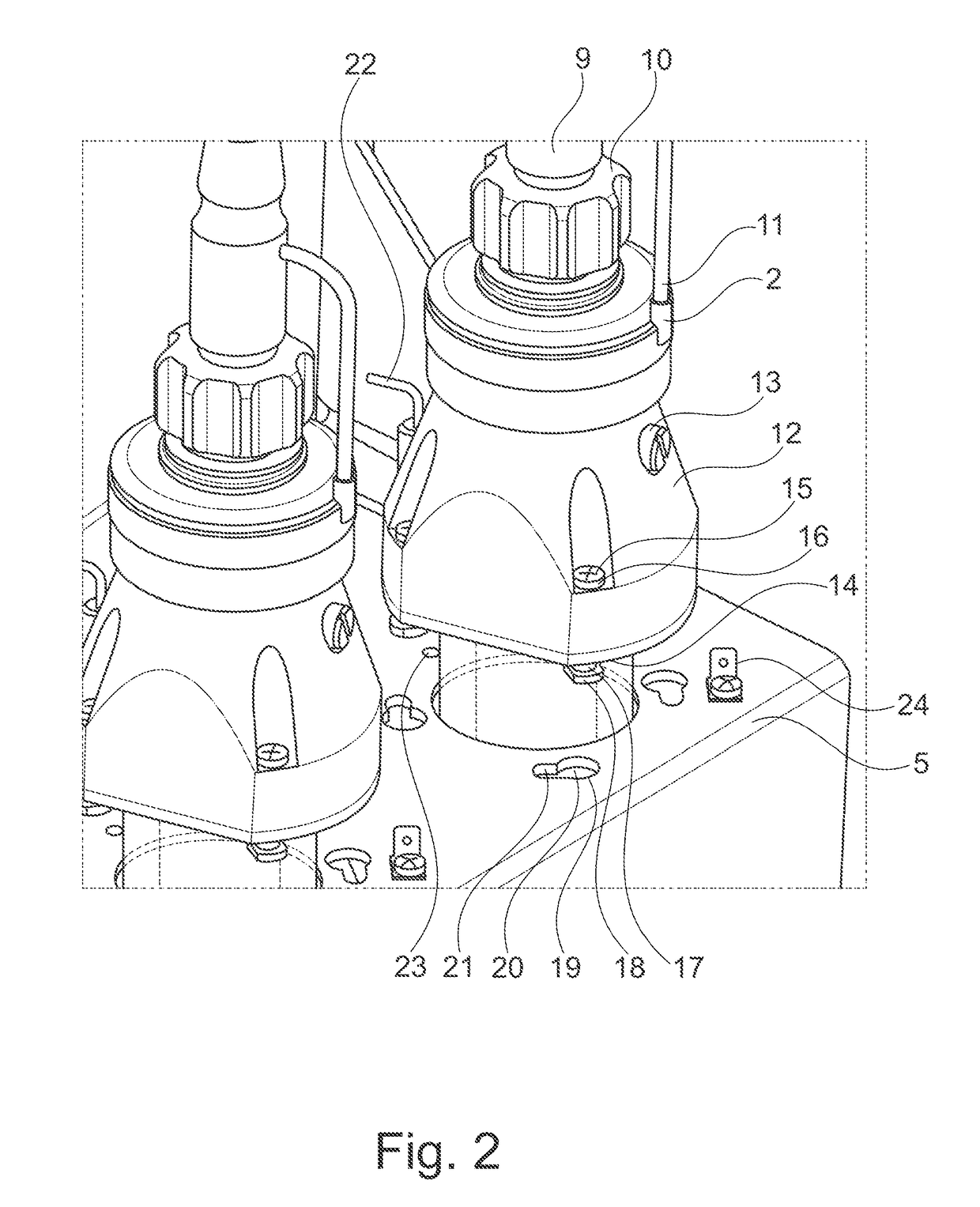 UV lamp module with exchangeable lamp units