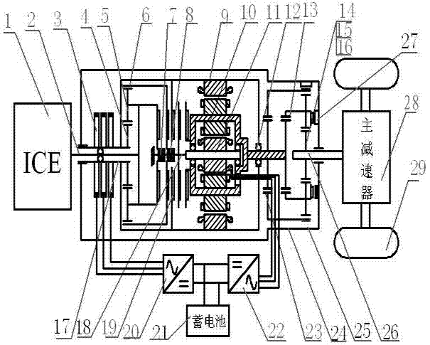 Electric stepless speed changer with three-gear speed change function and power drive mode thereof