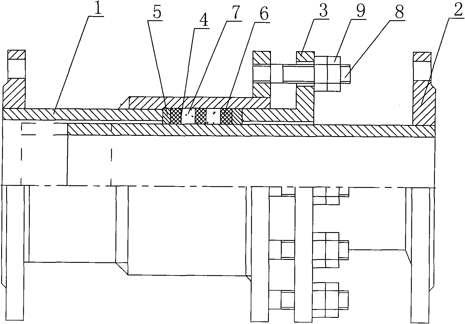 Stuffing box type compensating joint