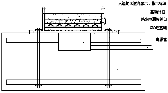 Method for manufacturing warning and guiding mark for ground luminescence