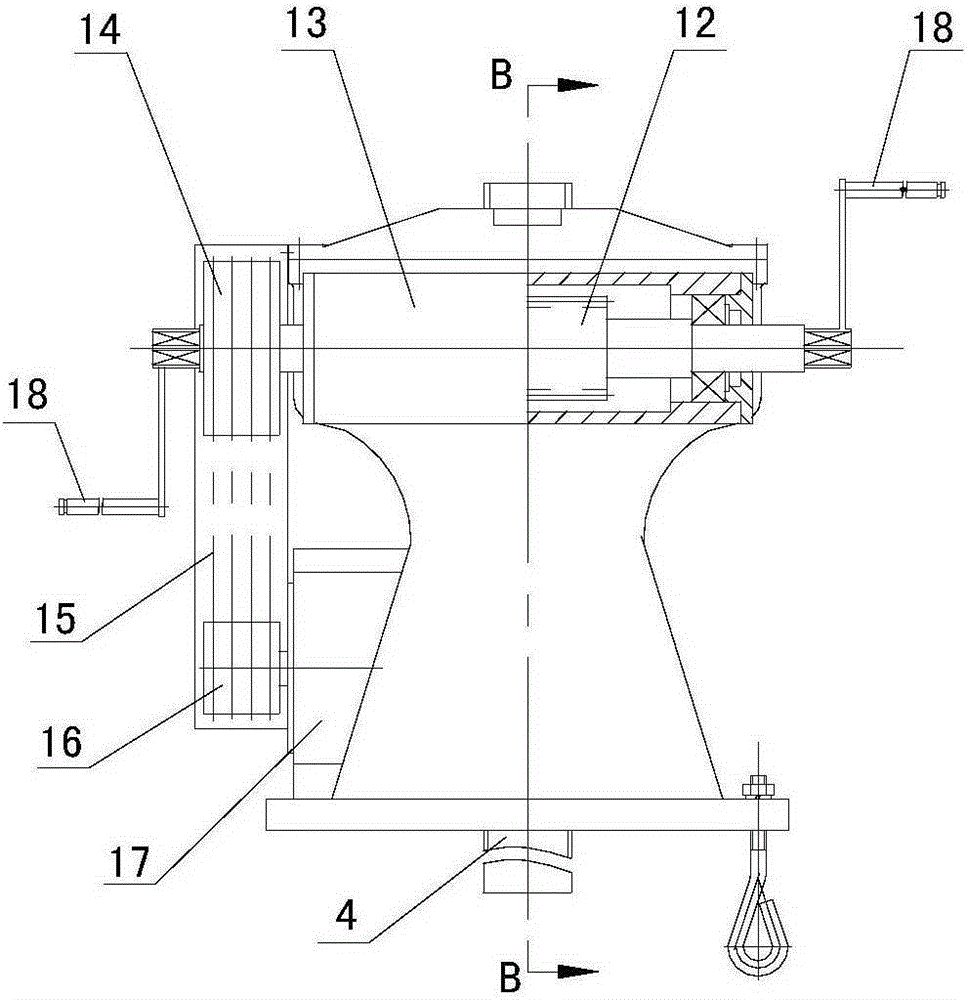 Rotating rod type gate hoist