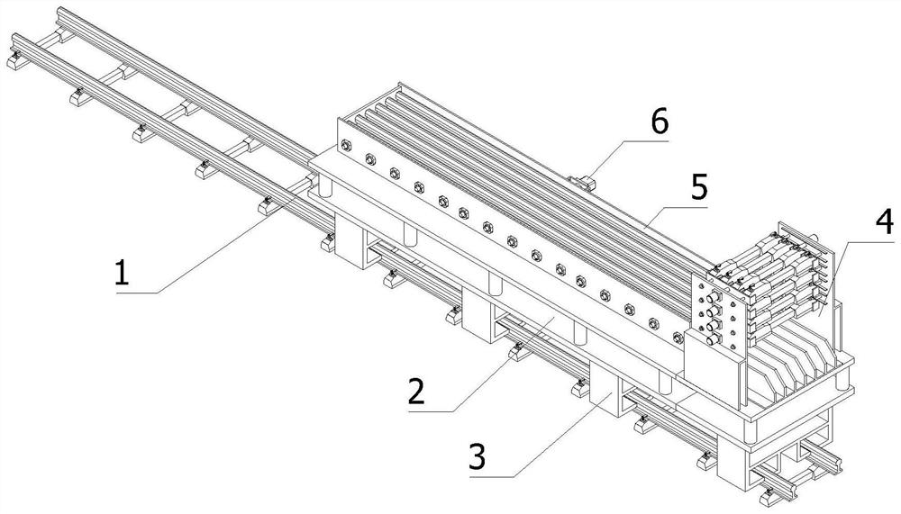 Rail transporting flat car for subway construction