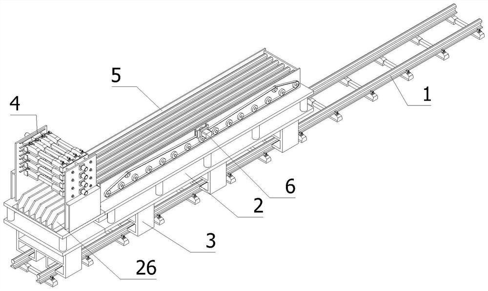 Rail transporting flat car for subway construction
