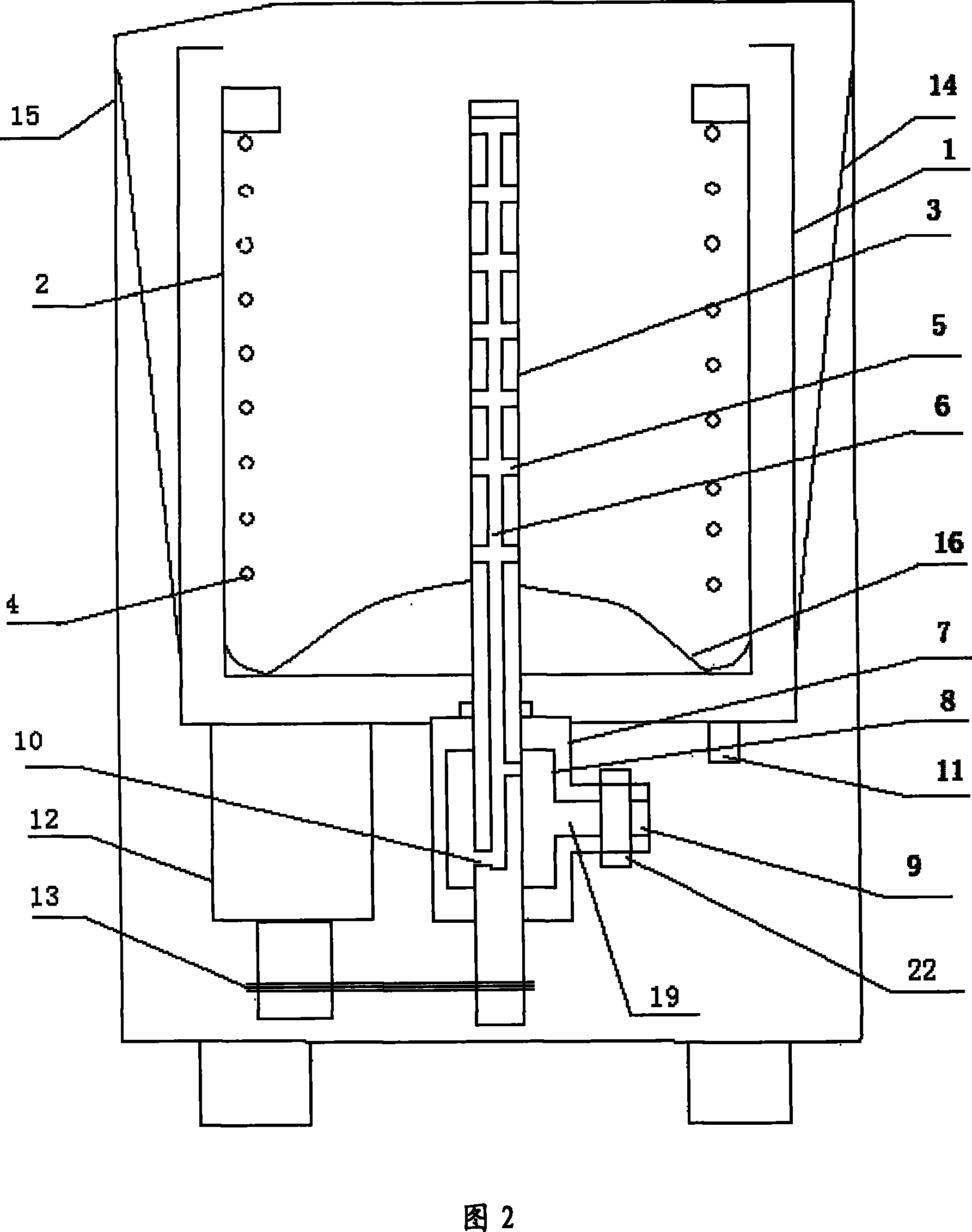 Central pipe throwing-rinsing washing method and washing machine manufactured by the same