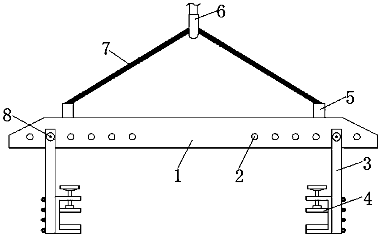 Steel plate hoisting clamp for steel structure assembling