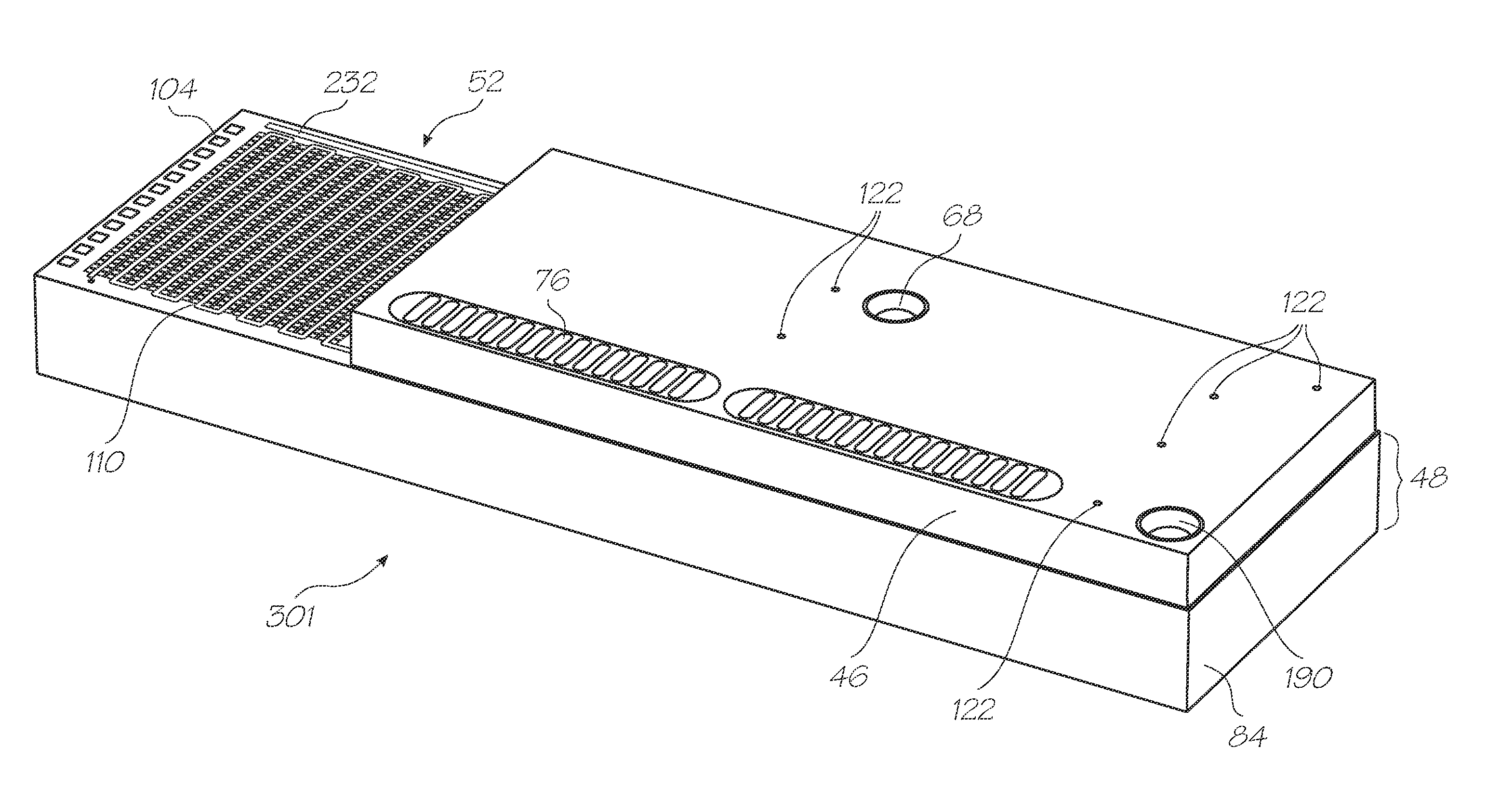 Loc device with low volume hybridization chambers and reagent reservoirs for genetic analysis using electrochemiluminescent target detection