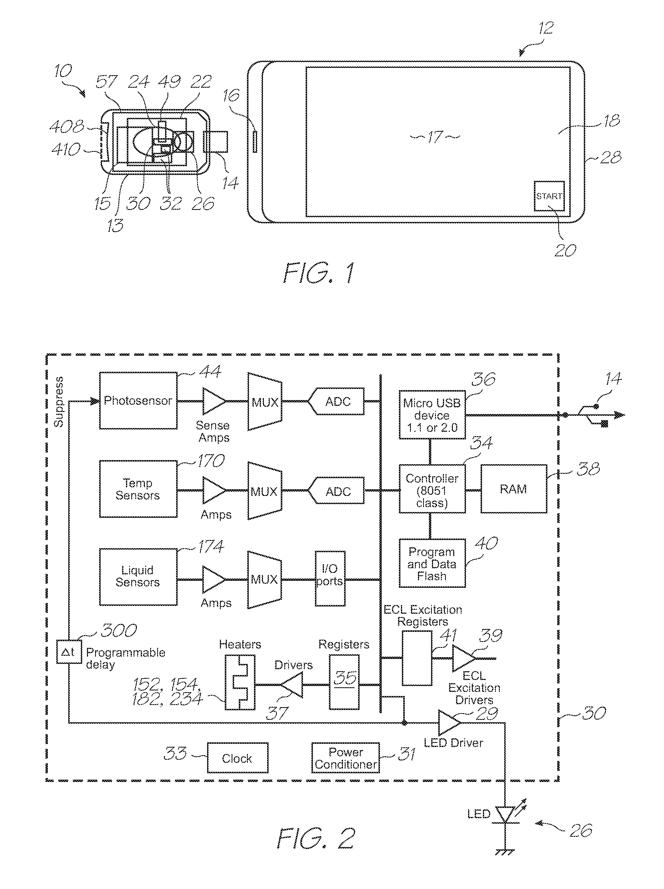 Loc device with low volume hybridization chambers and reagent reservoirs for genetic analysis using electrochemiluminescent target detection