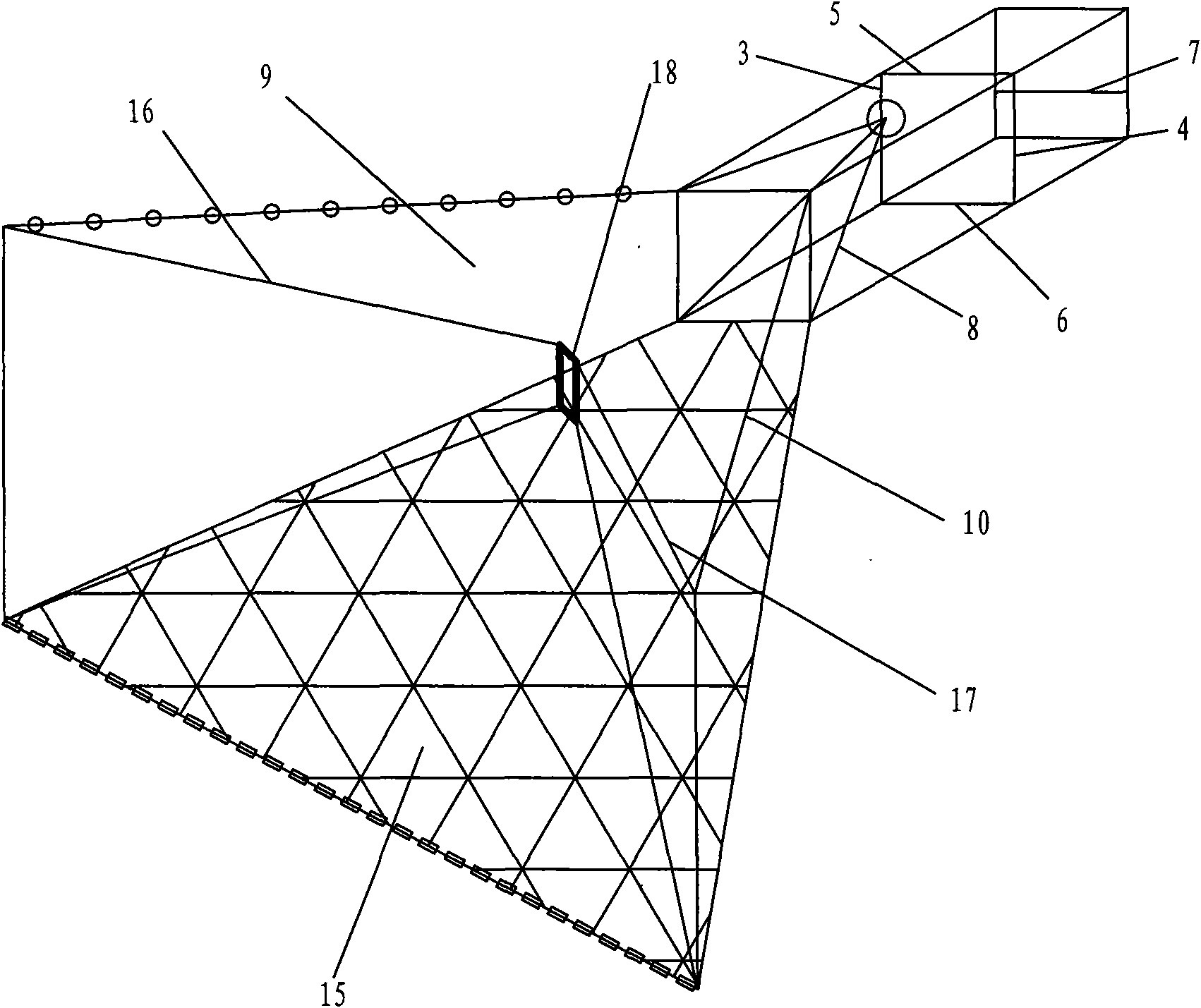 Lamplight deepwater net foil fishing device