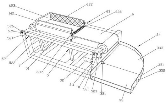 Belt transmission device for material unloading