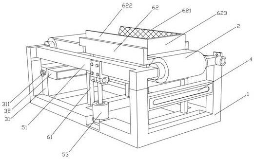 Belt transmission device for material unloading