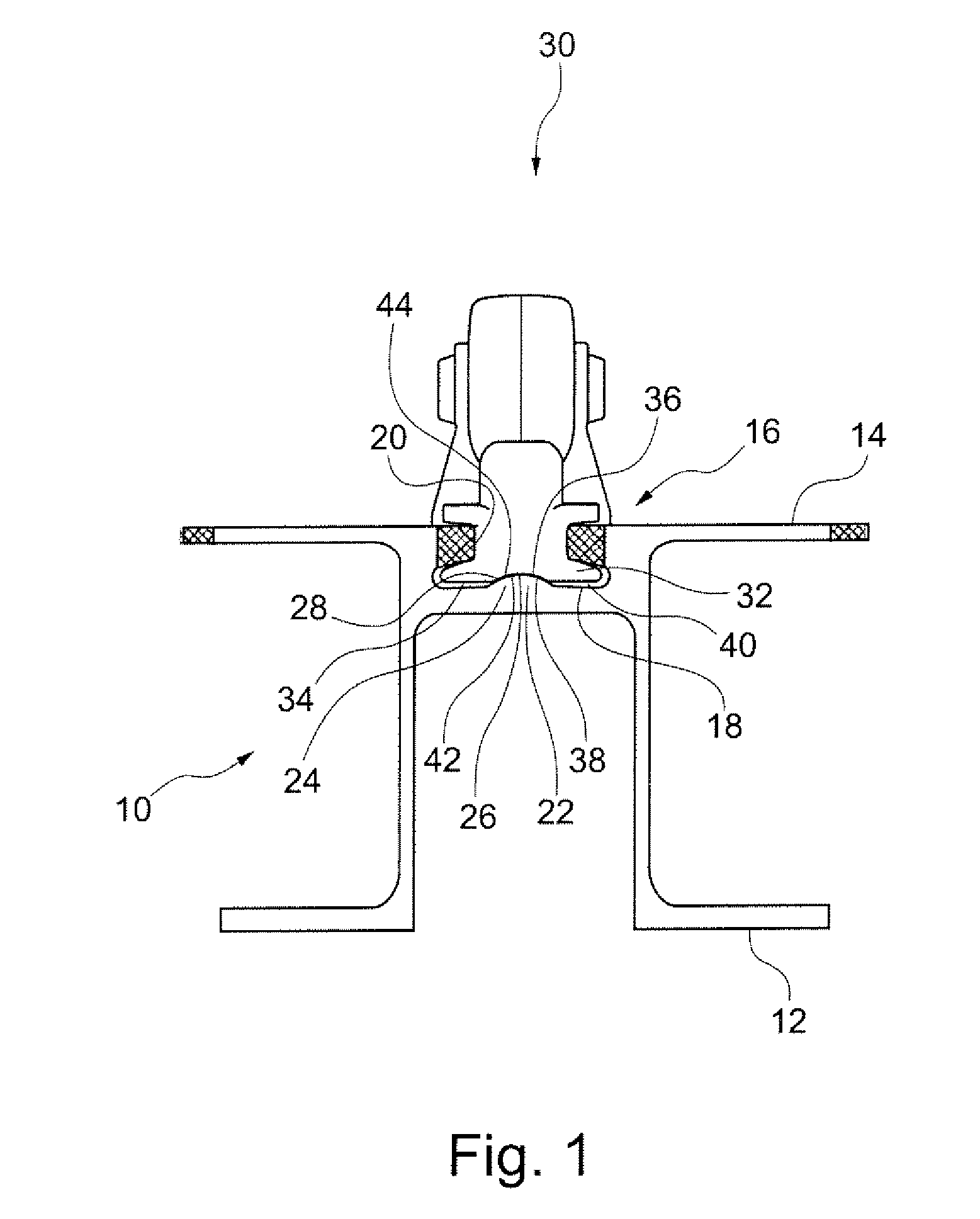 Rail arrangement for guiding a fitting inside guiding rails particularly in aircrafts