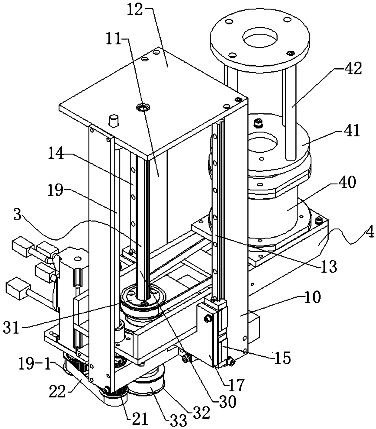 Electric tricycle compartment rotary lifting device