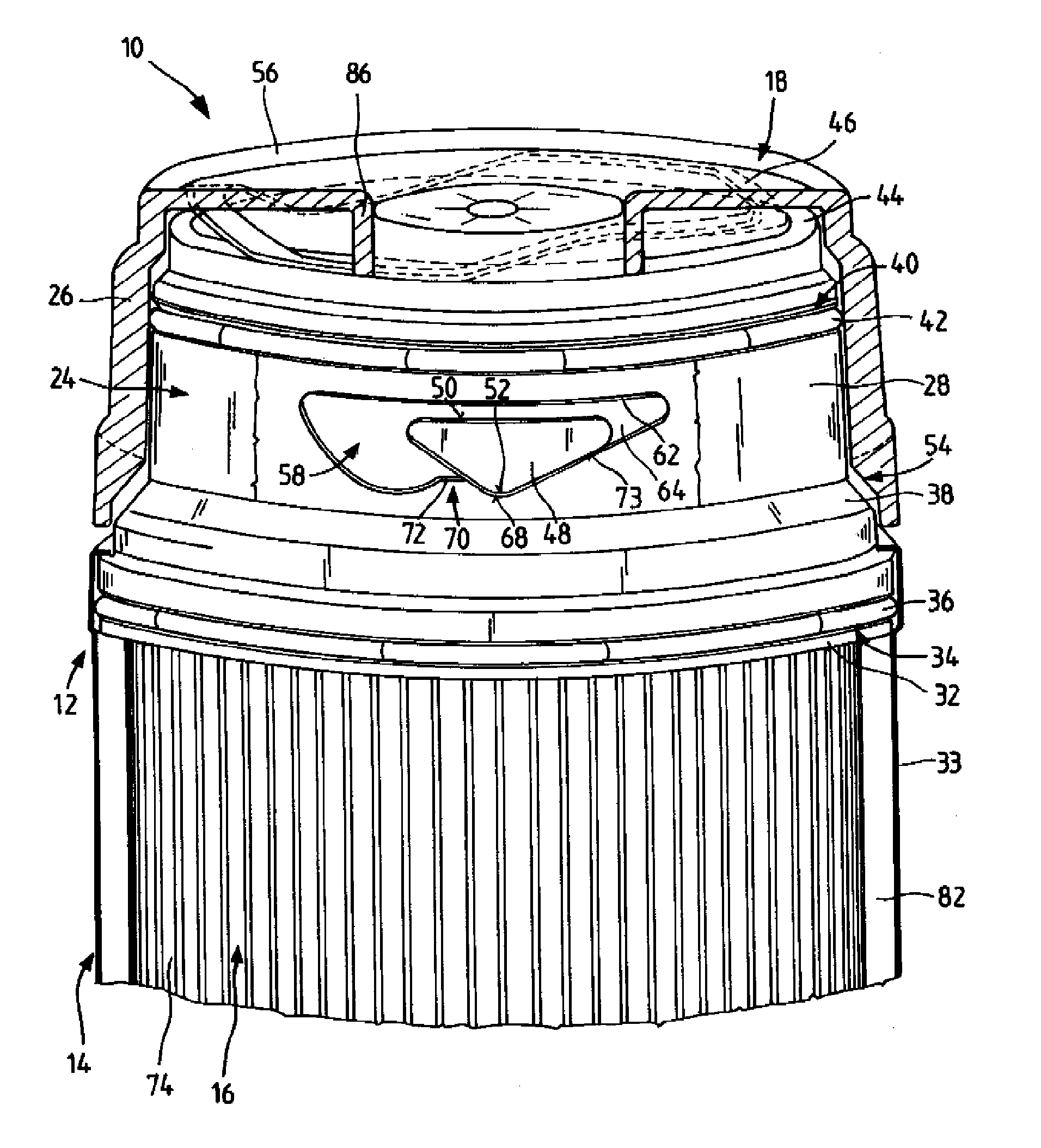 Filter for filtering fluids, filter bowl and filter head