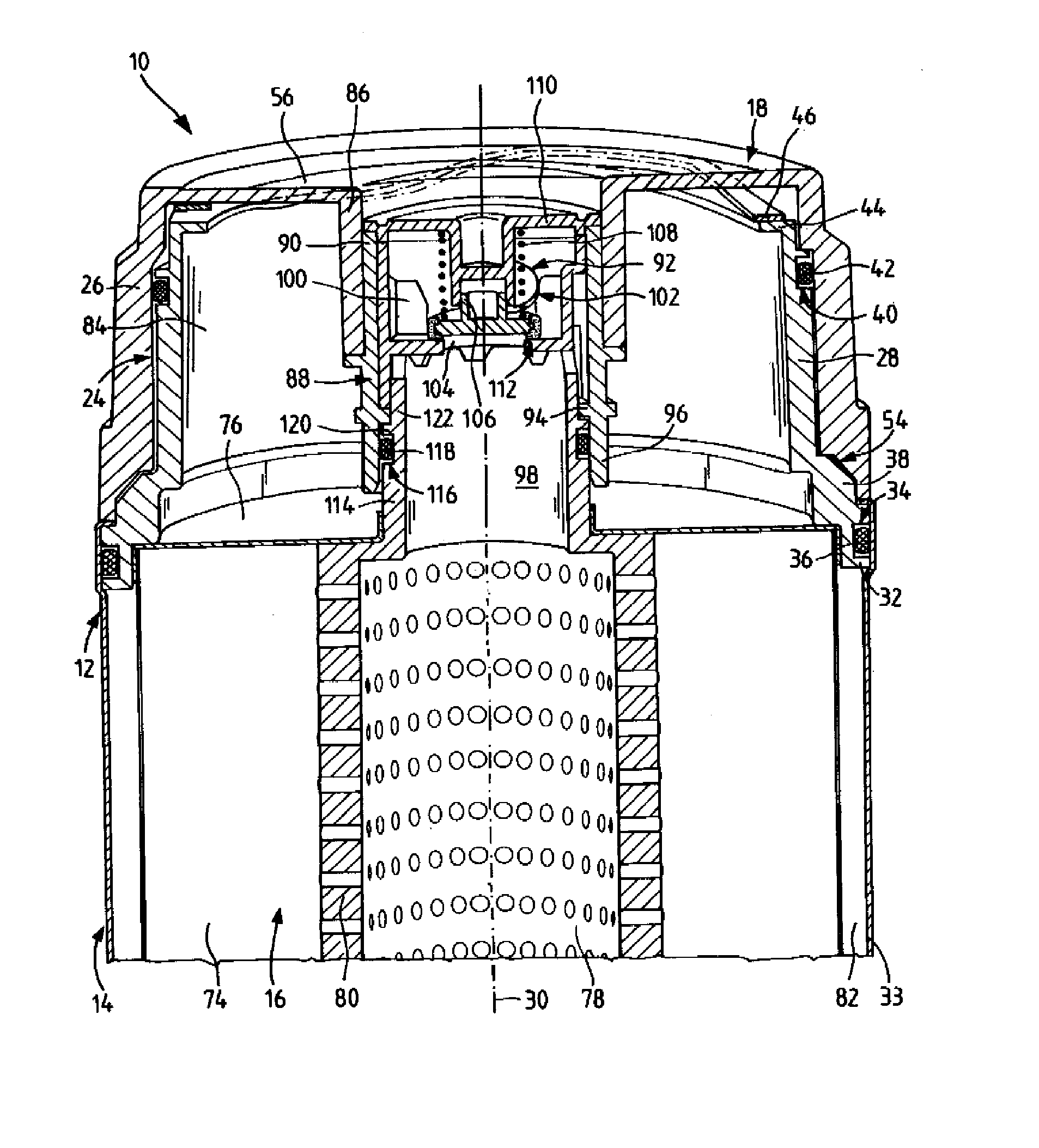 Filter for filtering fluids, filter bowl and filter head