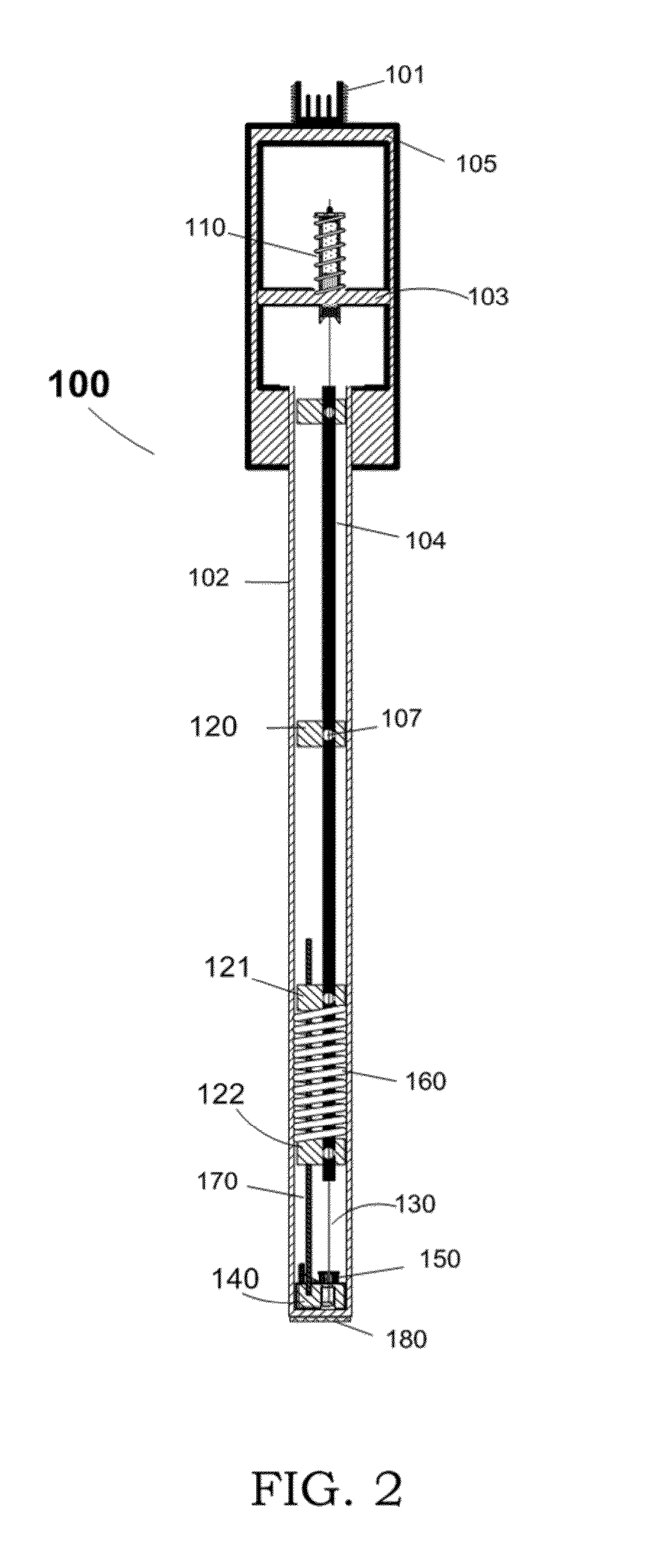 Magnetostrictive probe with inverted signal detection