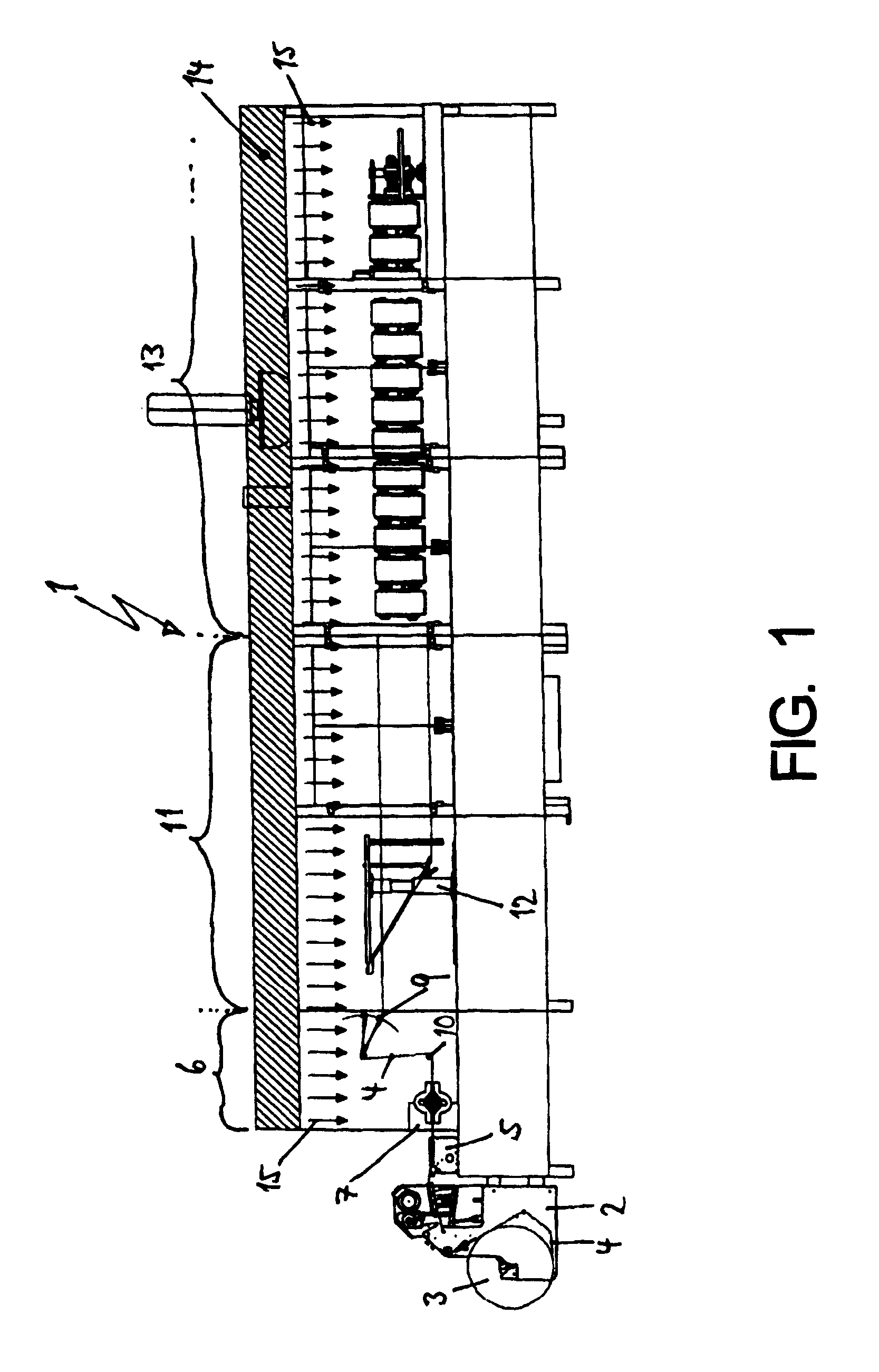 Method and arrangement for treating bags to be filled with a product prior to filling the bags with a product