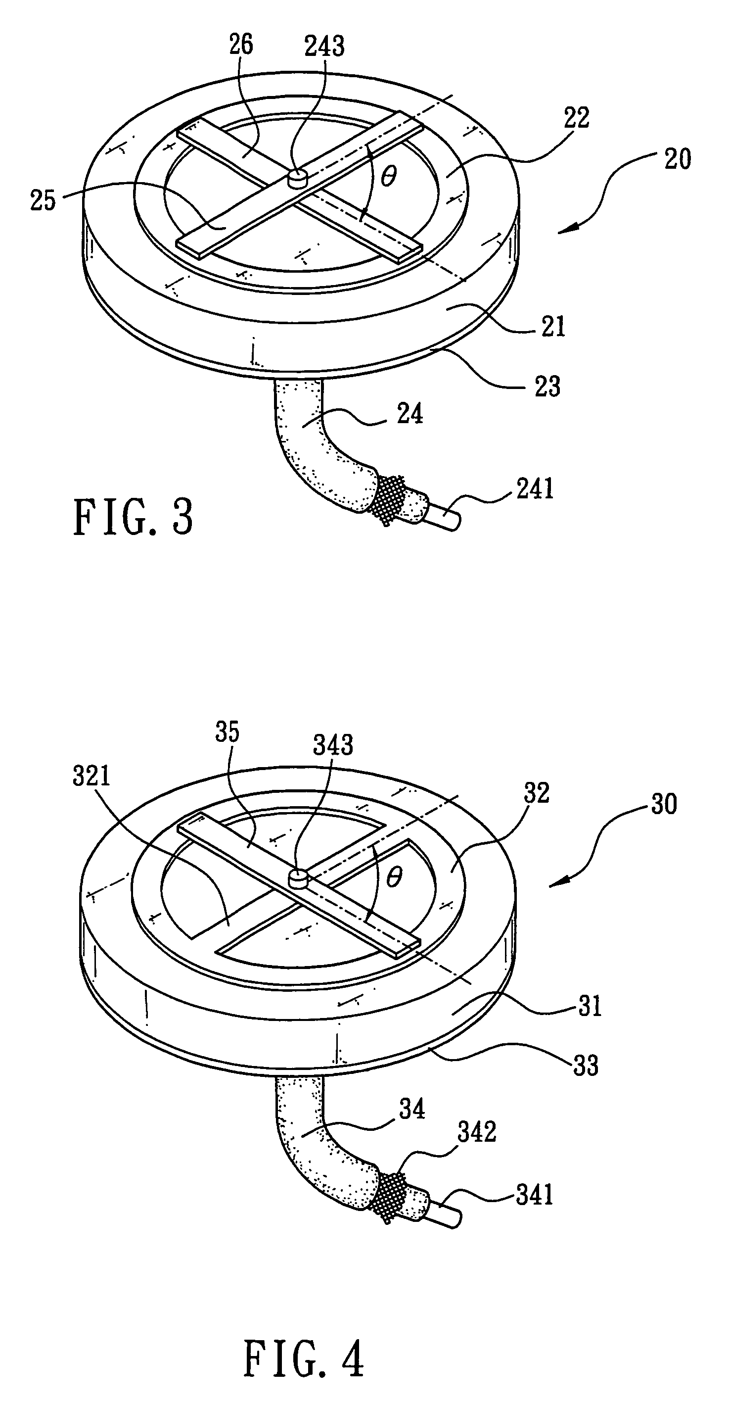 Disk-shaped antenna with polarization adjustment arrangement