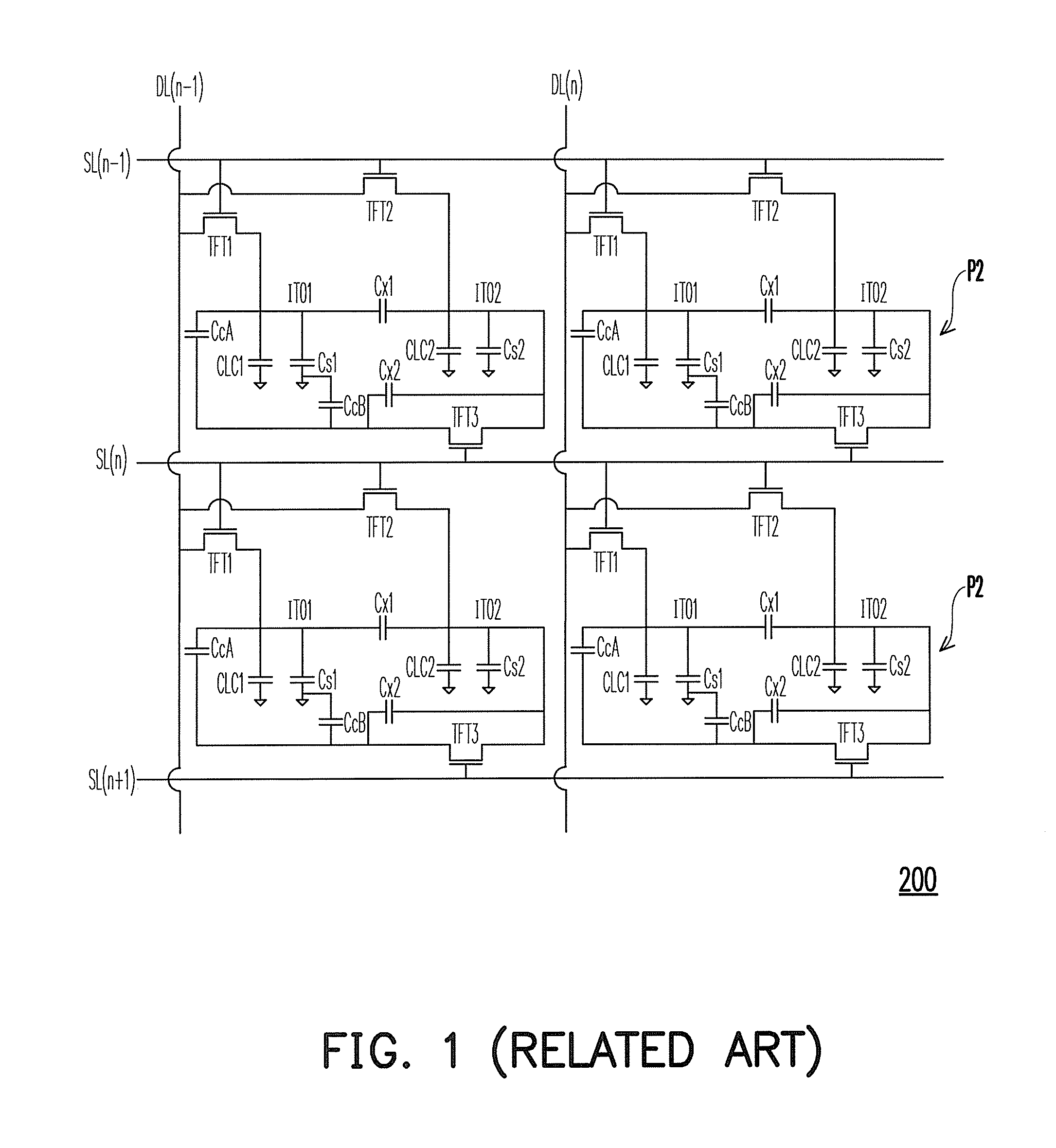 Pixel array, liquid crystal display panel, and electro-optical apparatus