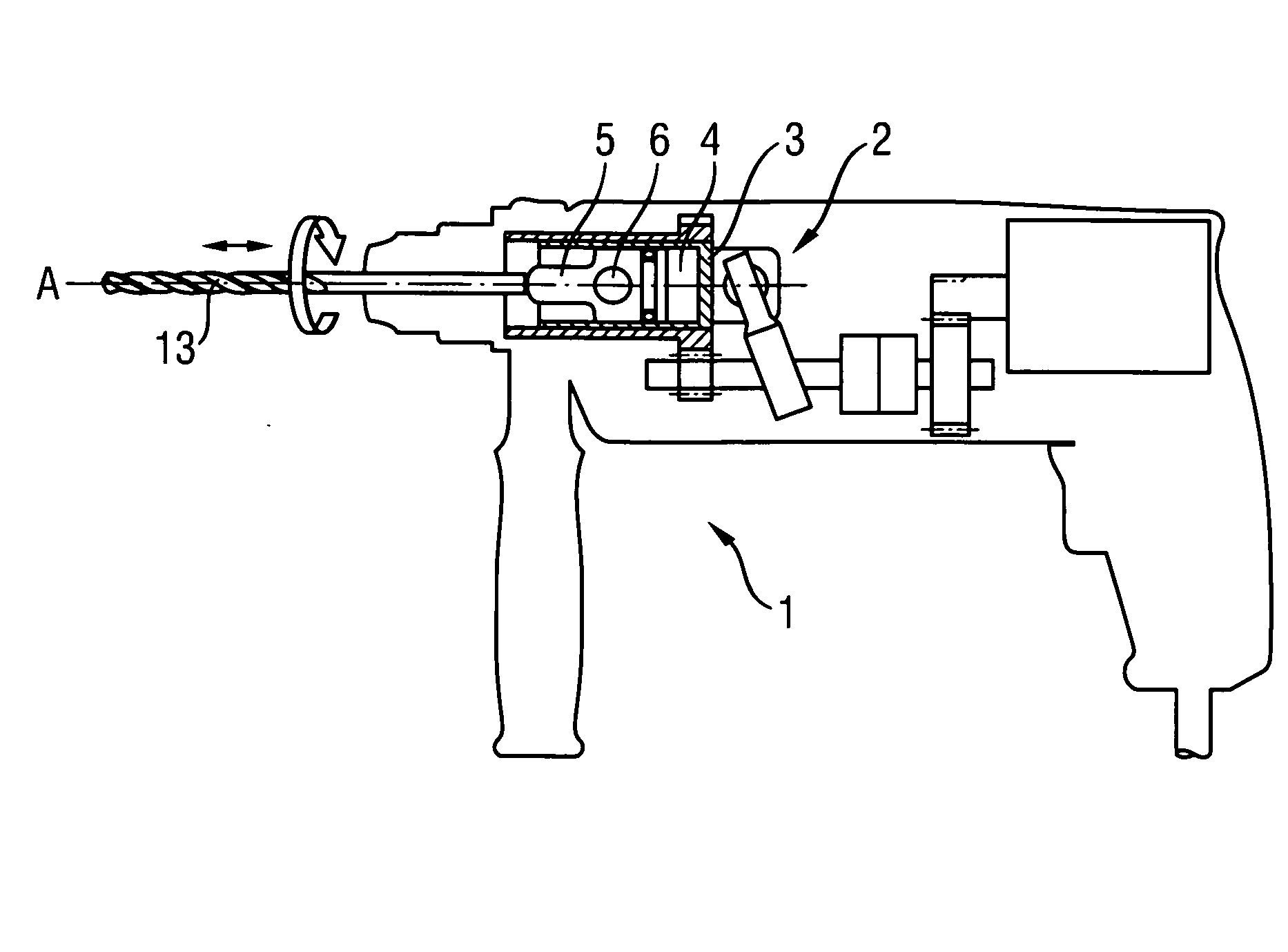 Hand-held power tool with a pneumatic percussion mechanism