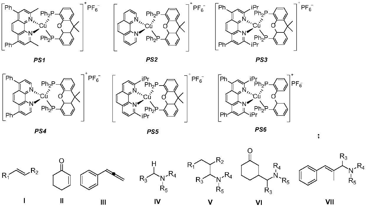 Synthesis method of photocatalytic tertiary amine compound