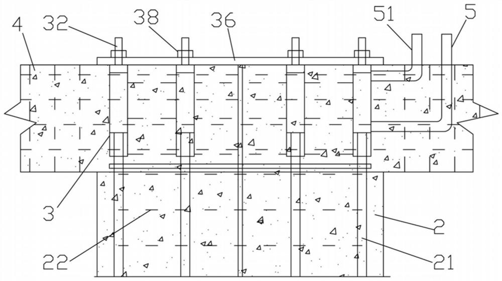 Prefabricated column and cast-in-place concrete structure sleeve inverted insertion type one-time grouting construction method