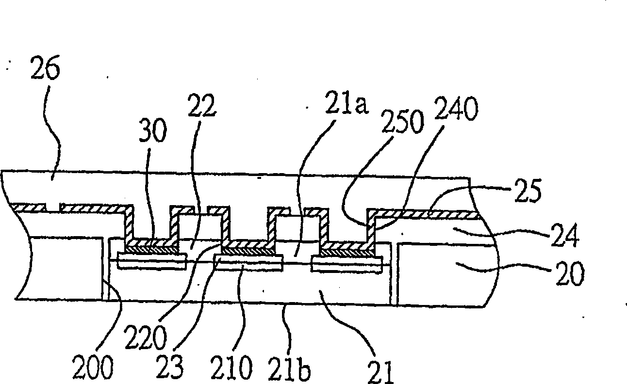 Electric connecting structure of circuit board embedding with semiconductor chip