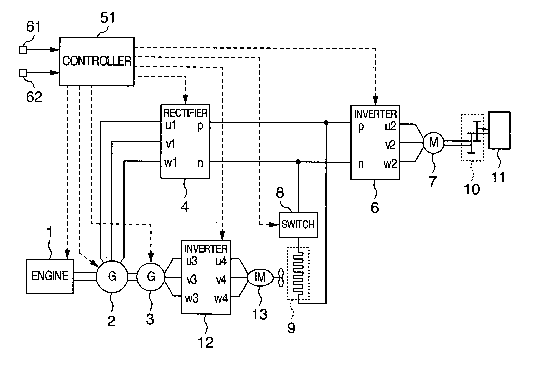 Electric drive system for vehicle, electric control system for vehicle, electric drive method for vehicle