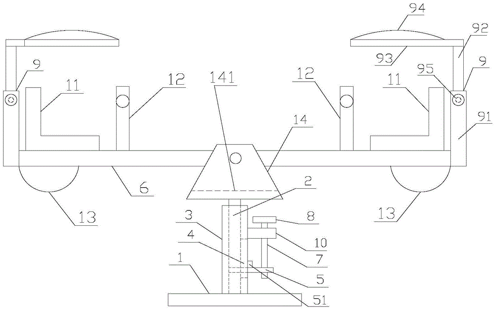 Amusement seesaw for amusement park