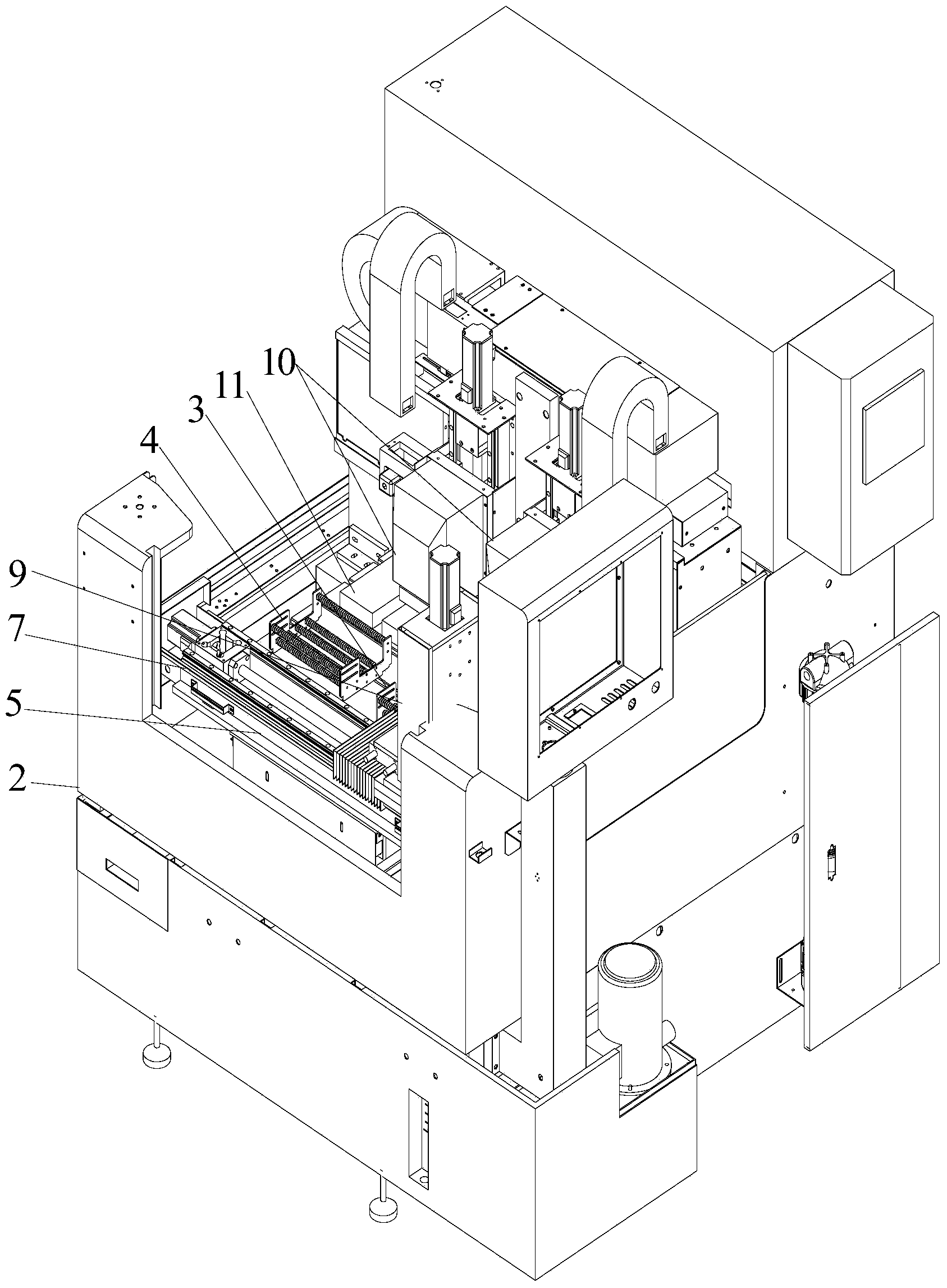 Automatic loading and unloading device for numerically-controlled machine tool