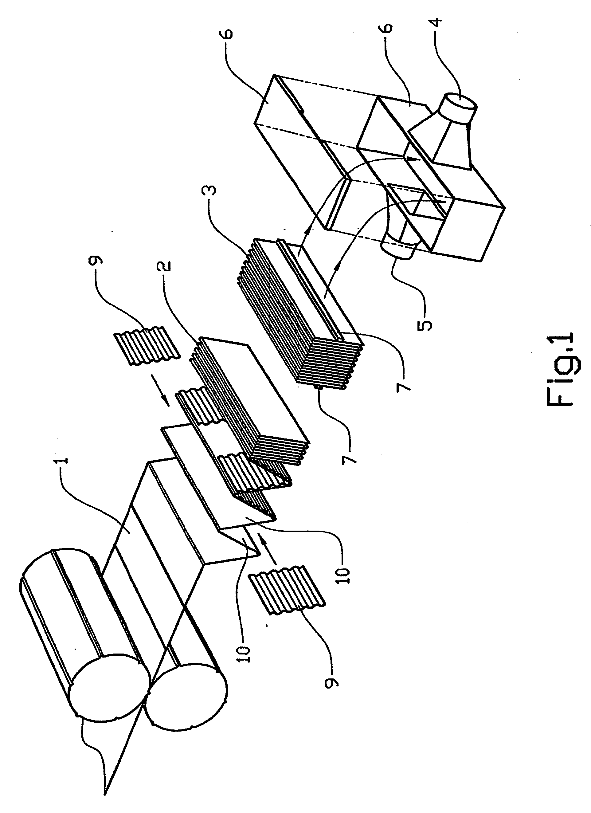 Device for treatment of a gas flow