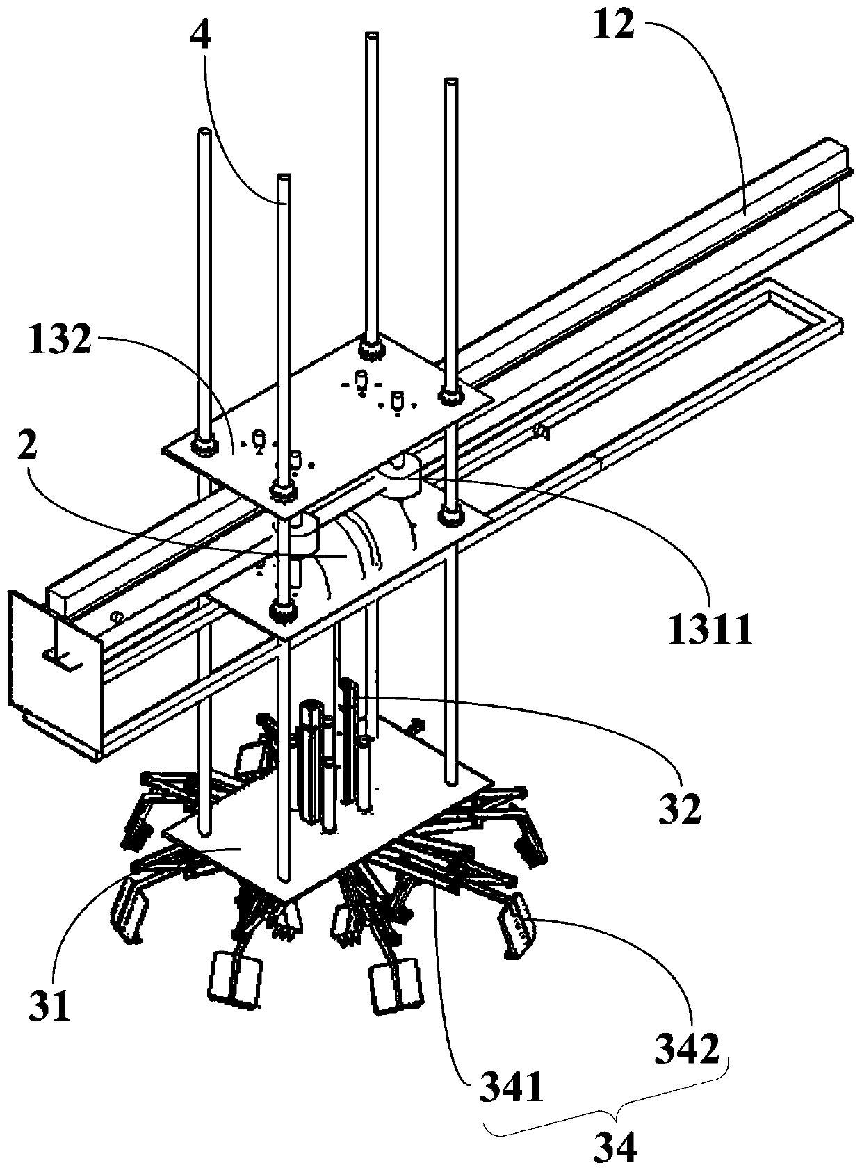 Automatic grabbing device in cotton production processing