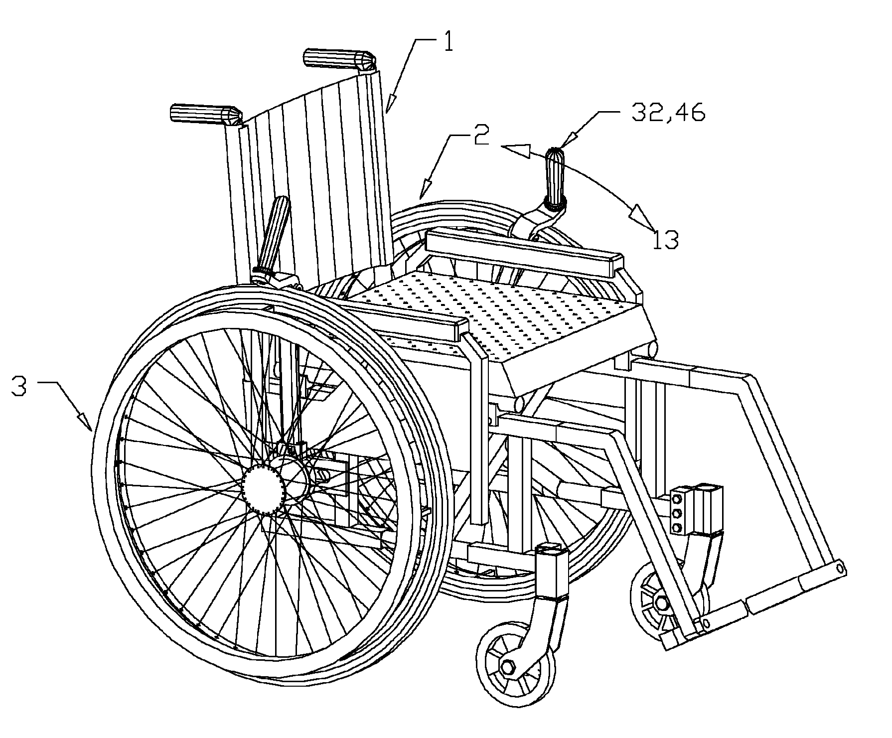 Wheelchair lever drive system