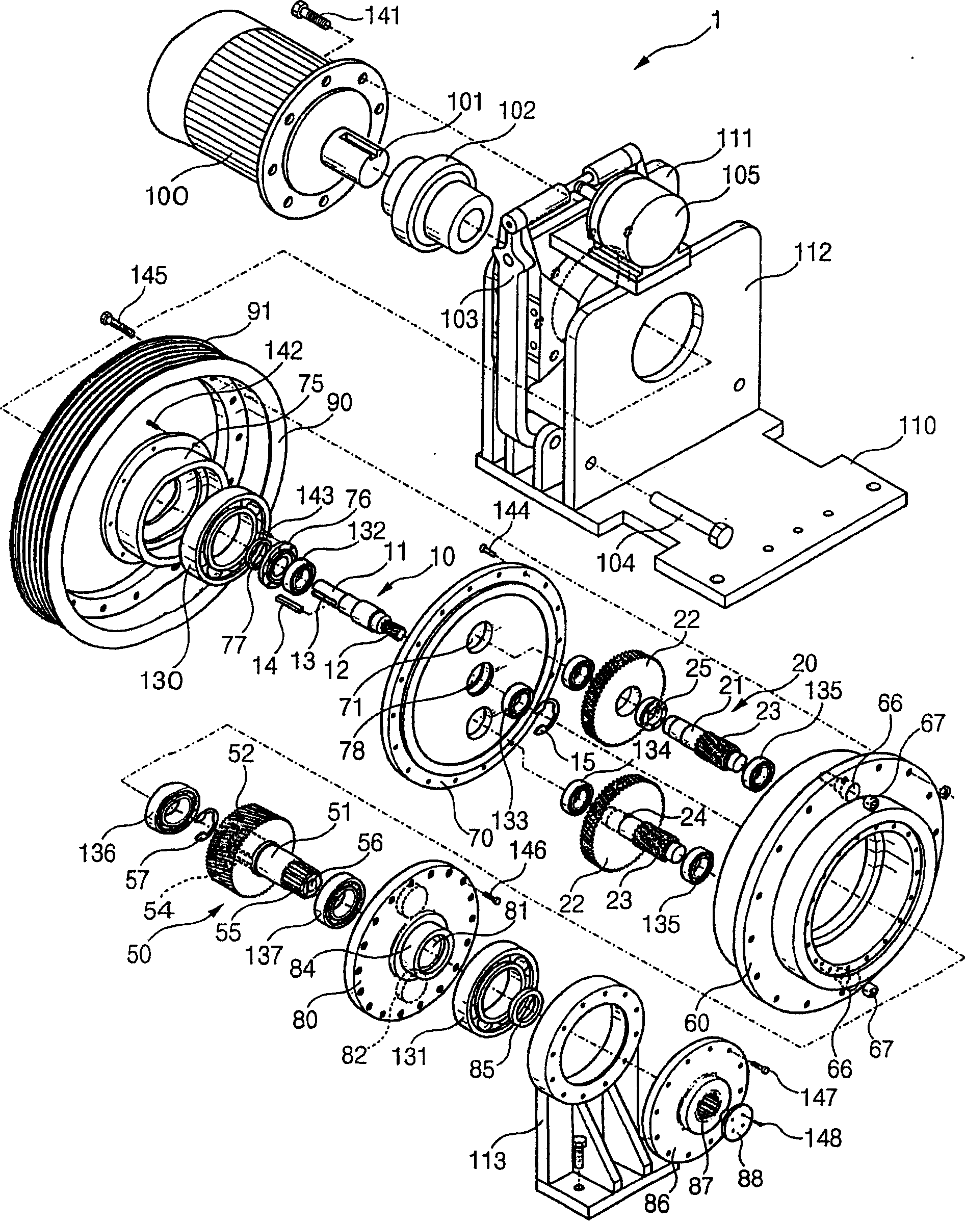 Elevator traction machine