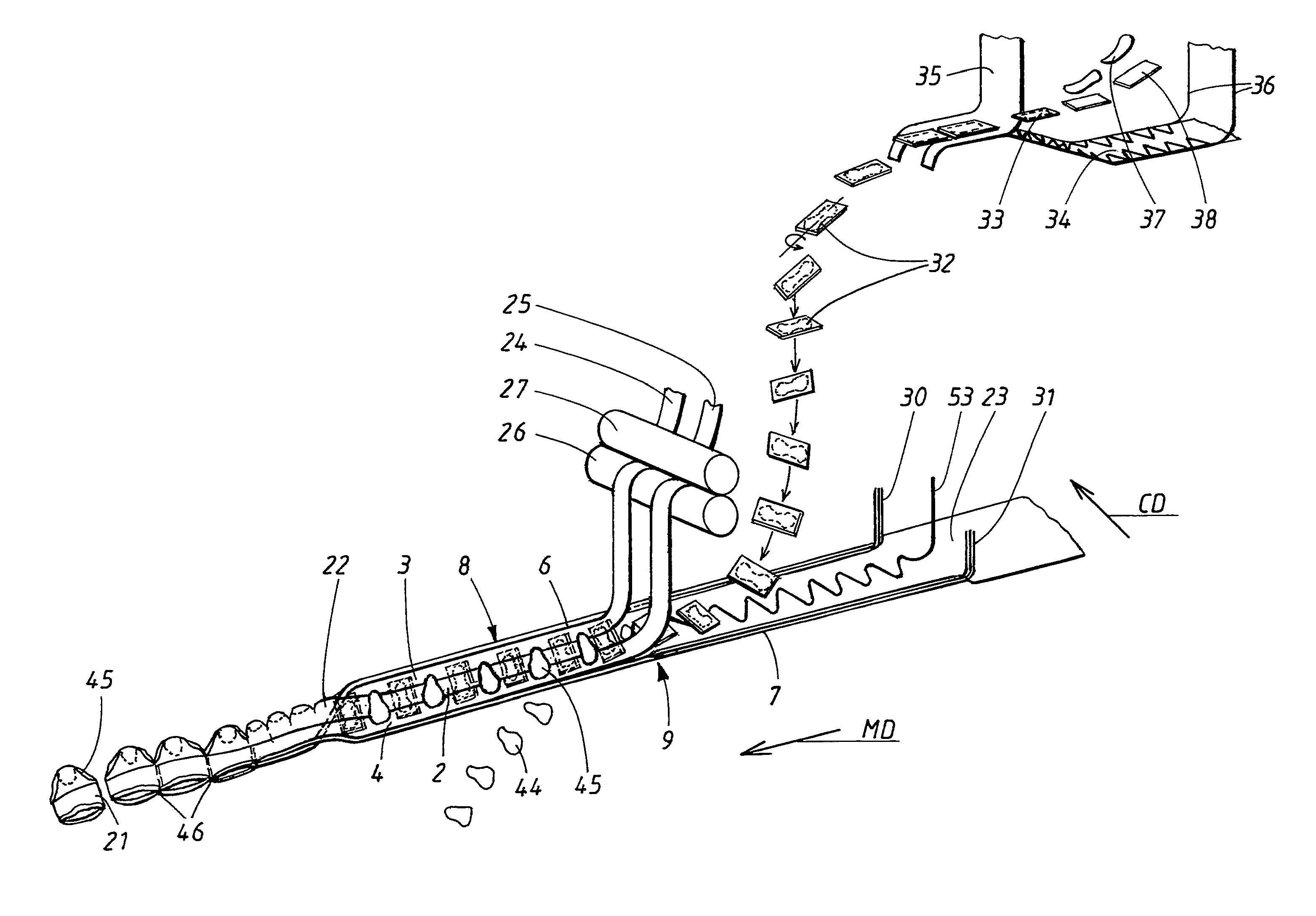 Method of producing an absorbent garment, and an absorbent garment produced according to the method